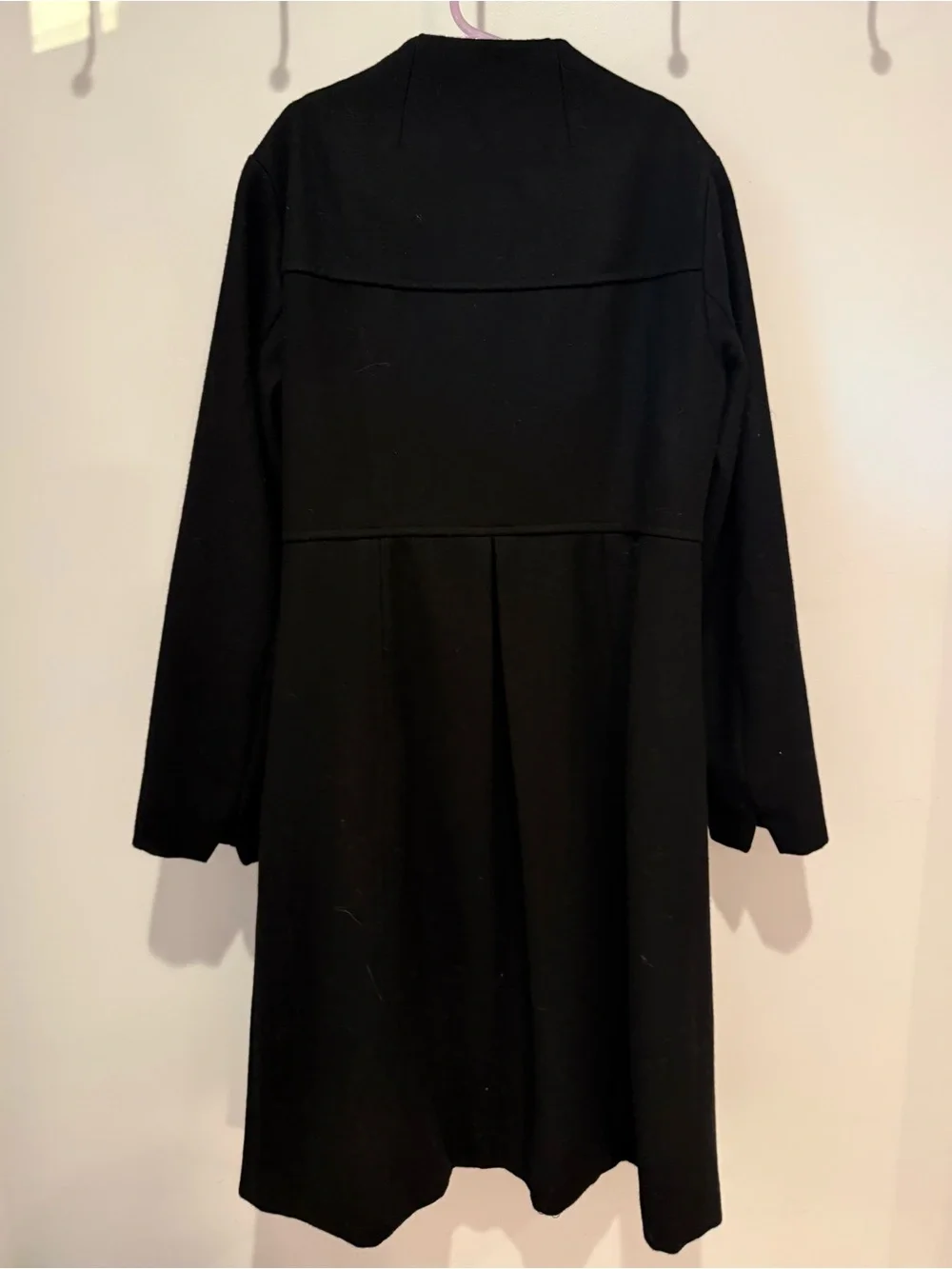 Gymboree Girls 10-12 Black Wool Blend Dress Coat Oversized Bow